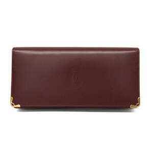 Cartier Must Women's Leather Long Wallet (bi-fold) Bordeaux